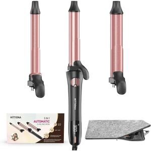 3-in-1 Automatic Curling Iron changeable barrel sizes auto rotates
